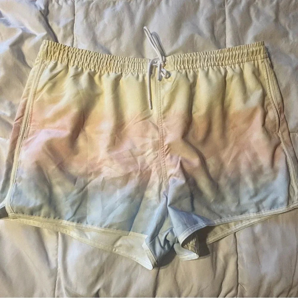 ABERCROMBIE & FITCH Trevor Project XXL Cabana Swim Trunks Rainbow Ombre Pride - Picture 1 of 7
